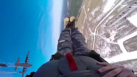 Good-Pov-Of-International-Paratroopers-Jumping-In-Tandem-From-A-Military-Plane