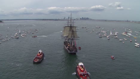 Beautiful-Aerials-Of-The-Uss-Constitution-Tall-Masted-Sailing-Vessel-In-Boston-Harbor-1