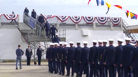 Sailors-Walk-In-Formal-Procession-Ona-Patriotic-Occasion
