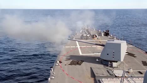 Guns-Are-Fired-From-A-Us-Warship