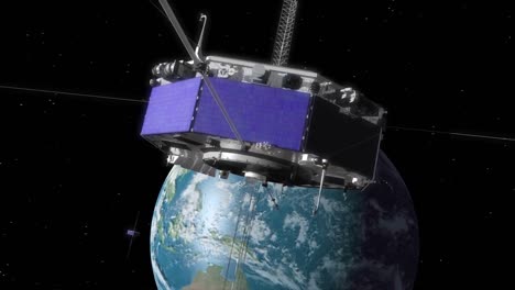 A-Satellite-Rotates-In-Earths-Orbit