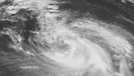 Eine-Wetterkarte-Verfolgt-Den-Hurrikan-Isaac,-Als-Er-2014-Die-Karibik-überquerte