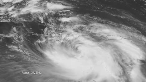 Eine-Wetterkarte-Verfolgt-Den-Hurrikan-Isaac,-Wie-Er-2014-Die-Karibik-überquert-1