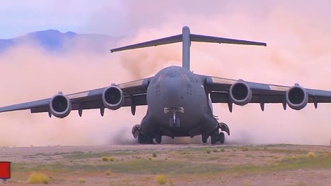 Us-Air-Force-C130-Globemaster-Takes-Off-From-A-Dirt-Runway