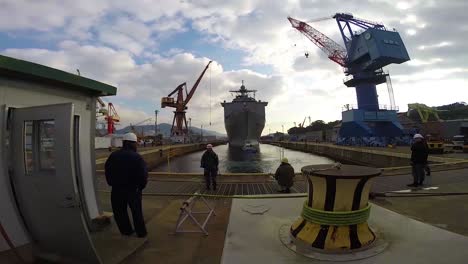 Time-Lapse-Of-A-Navy-Ship-Going-Into-Drydock