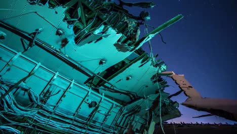 Great-Time-Lapse-Shots-Through-A-Junkyard-Or-Boneyard-Of-Abandoned-Airplanes-At-Night-3