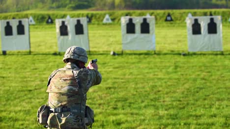 A-Soldier-Fires-A-Pistol-During-A-Target-Practice-Marksmanship-Competition