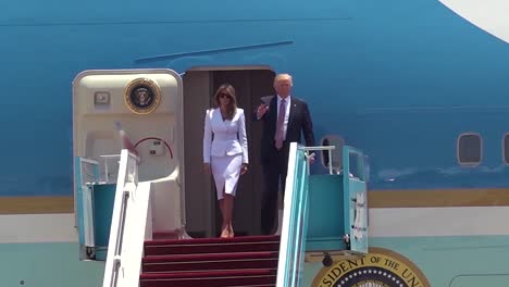 President-Donald-Trump-Arrives-In-Israel-On-Air-Force-One-With-Melania-Trump