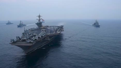 An-Aerial-Over-The-Us-Carl-Vinson-Strike-Group-Moving-Across-The-Sea-Of-Japan-2