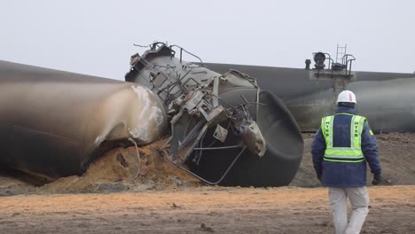 Field-Investigators-From-The-Ntsb-Investigate-An-Oil-Tanker-Train-Wreck-Crash-Near-Graettinger-Iowa-5