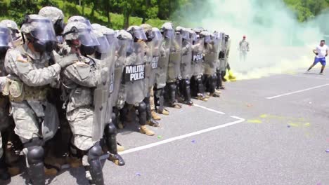 The-North-Carolina-National-Guard-Military-Police-Stage-A-Simulated-Riot-At-Western-Carolina-University