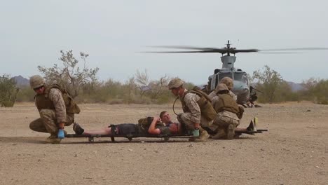 Us-Marines-Take-Part-In-A-Training-Exercise-Where-They-Must-Treat-Simulated-Injuries