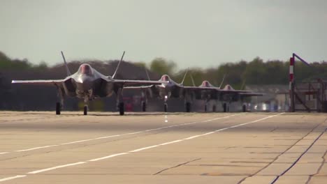 F35S-Are-Driven-Down-A-Runway-In-The-Uk