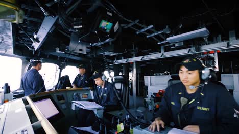 Us-Navy-Sailors-Sit-At-The-Controls-Of-The-Uss-Gabrielle-Giffords