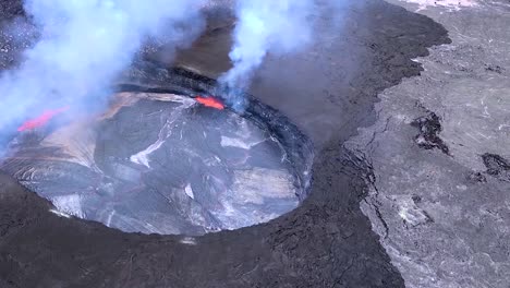 Amazing-Aerial-Shot-Over-The-Summit-Vent-Lava-Lake-On-Kilauea-Volcano-Erupting-Hawaii-3