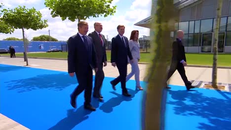 Der-Slowenische-Ministerpräsident-Klaus-Iohannis-Kommt-Zum-Nato-Gipfel-In-Brüssel,-Belgien