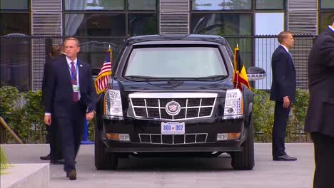 Us-President-Donald-Trump-Presidential-Limousine-Sits-Outside-A-Building-At-The-Nato-Summit-In-Brussels-Belgium-1