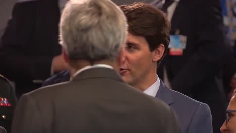 Justin-Trudeau-Emmanuel-Macron-Kolinda-Grabarkitarovic-Angela-Merkel-Beim-Nato-Gipfel-In-Brüssel-Belgien