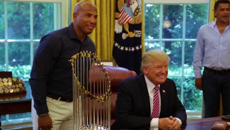 The-Chicago-Cubs-Championship-Baseball-Team-Visits-The-White-House-And-Meets-With-President-Donald-Trump