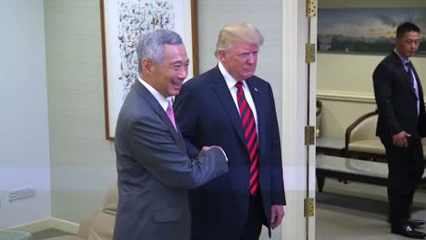 Höhepunkte-Des-Treffens-Von-Präsident-Donald-Trump-Und-Premierminister-Von-Singapur,-Lee-Hsien-Loongong