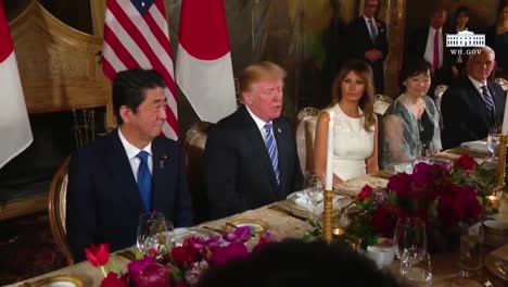 President-Donald-Trump-And-Japanese-Prime-Minister-Shinzo-Abe-Engage-In-A-Press-Conference-During-A-State-Visit-At-Mar-A-Lago-In-Florida