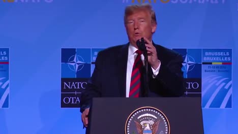 US-Präsident-Donald-Trump-Spricht-Auf-Einer-NATO-Pressekonferenz-über-Fortschritte-In-Nordkorea