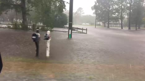 Roadways-And-Streets-Are-Flooded-As-Wind-And-Rain-Falls-In-The-Wake-Of-Hurricane-Florence