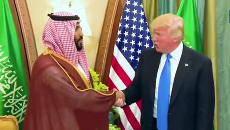 Us-President-Donald-Trump-Meets-With-Crown-Prince-Mohammed-Bin-Salman-And-Shakes-His-Hand-Warmly