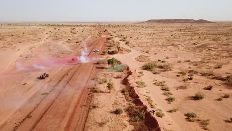 Aerials-Over-A-Simulated-Ambush-Army-Commando-Raid-And-Hostage-Situation-On-A-Remote-African-Road-In-Niger-1