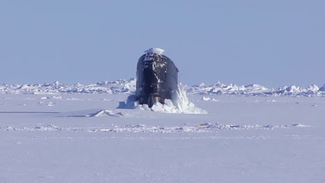 The-British-Royal-Navy-Hunter-Killer-Submarine-Hms-Trenchant-(S91)-Surfacing-Through-Ice-In-The-Arctic-Ocean