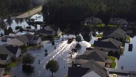 Aerial-Shot-Over-A-Flooded-Neighborhood-In-South-Carolina-In-The-Aftermath-Of-Hurricane-Florence