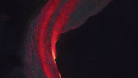 Aerial-Over-The-Kilauea-Volcano-Erupting-At-Night-With-Huge-Lava-Flows-2