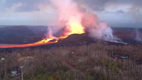 Very-Good-Aerial-Of-The-Kilauea-Volcano-On-Hawaii-Eruption-With-Very-Large-Lava-Flow