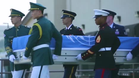 The-United-Nations-Command-Conducts-A-Ceremony-In-Honor-Of-Repatriated-Remains-Returned-By-The-Democratic-People'S-Of-Korea-Believed-To-Be-Those-Of-Us-Service-Members-Who-Have-Been-Unaccounted-For-Since-The-Korean-War-1