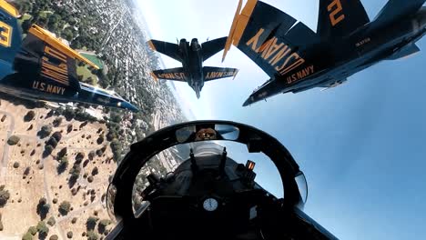 Footage-Shot-From-A-Us-Navy-Blue-Angel-Pilot\'S-Pov-Shows-His-Squadron-Flying-Around-Him-In-A-Seafair-Air-Show