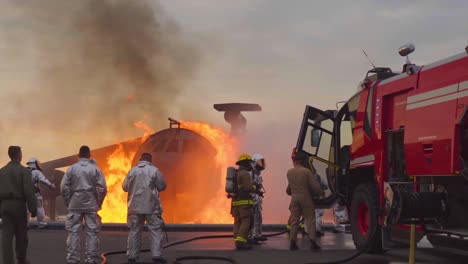 Aircraft-Rescue-And-Fire-Fighting-(Arff)-Marines-Conduct-Fire-Containment-Drills-Of-A-Burning-Airplane-Crash-At-Marine-Corps-Air-Station-Miramar-California-9