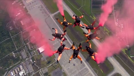 The-Us-Army-Parachute-Team-Golden-Knights-Conduct-A-Skydive-Skydiving-Display-2