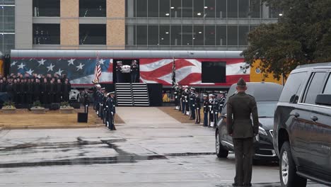 Hail-To-The-Chief-Is-Played-As-President-Bush'S-Casket-Is-Held-At-Texas'-College-Station