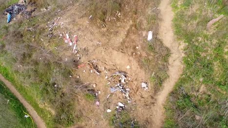 Drone-Vista-Aérea-Shot-Over-The-Kobe-Bryant-Helicopter-Crash-Site-Disaster-Near-Calabasas-California