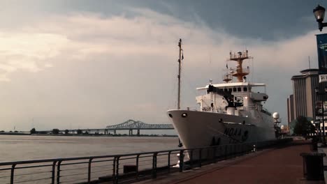 The-Noaa-Ship-Thomas-Jefferson-Leaves-A-Harbor-And-Lowers-An-Instrument-For-Oceanographic-Observation-In-The-Gulf-Of-Mexico-As-Part-Of-The-Deepwater-Horizon-Bp/Gulf-Oil-Spill-Response