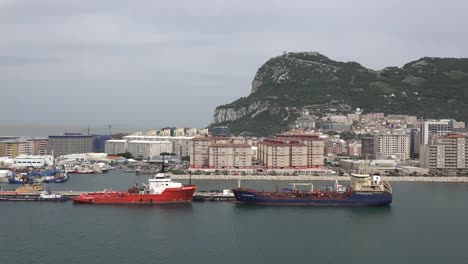 Gibraltar-Ships-Docked-And-City-Below-Rock