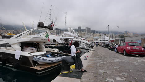 Monaco-Harbor-With-Moored-Boats