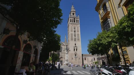Seville-Giralda-Tower-Beyond-Street