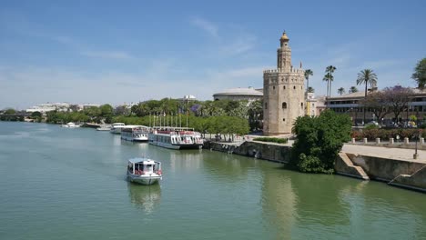 Seville-Guadalquivir-River-With-Boat