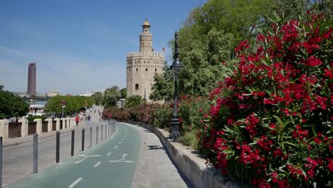 Seville-Torre-Del-Oro-With-Roadway