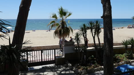 Spain-Cambrils-View-Past-Gate-Toward-Sea