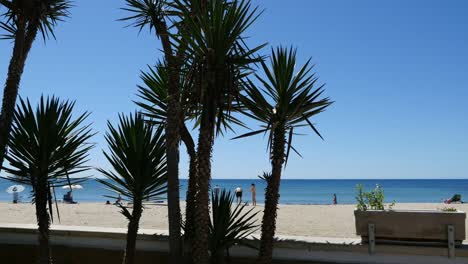 Spain-Cambrils-View-Toward-Beach-Past-Wall