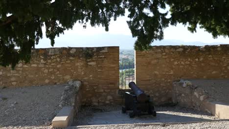Spain-Tortosa-Fortress-Wall-With-Cannon