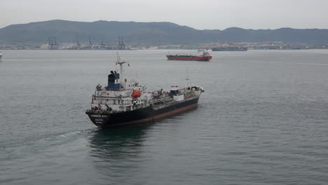 Spain-Freighter-In-The-Mediterranean-Off-Gibraltar