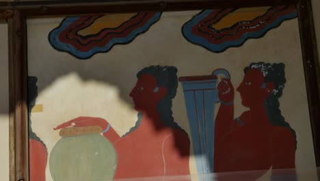 Greece-Crete-Knossos-Painting-In-Ruin